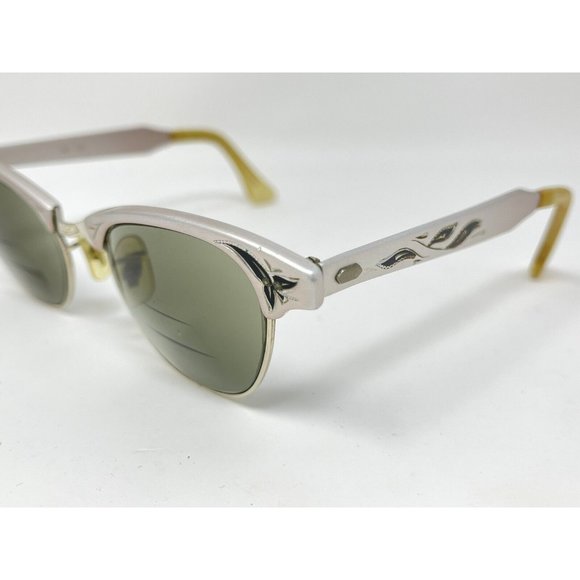 VINTAGE Eyeglasses ALUM 46 [] 20 5 1/2 Eyeglasses Great Condition 12k GF Bridge - Picture 4 of 12